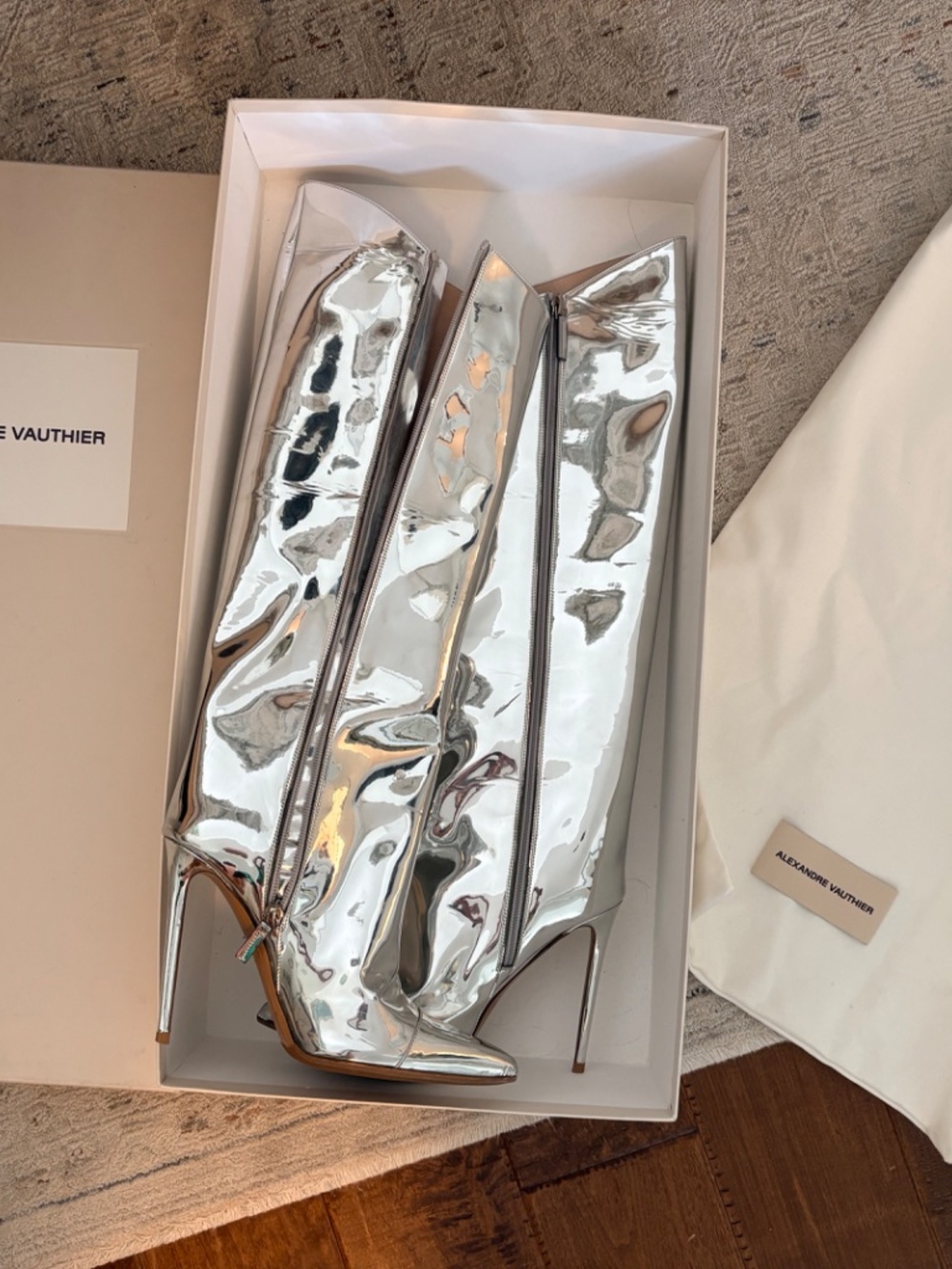 Alexandre Vauthier Metallic Leather Boots - Picture 3 of 13
